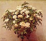 Rose Trees White Roses by Henri Fantin-Latour